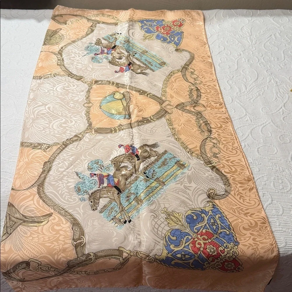 Equestrian Print Silk Scarf